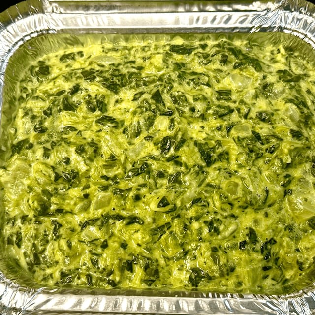 Large Full Tray Homemade Creamed Spinach.